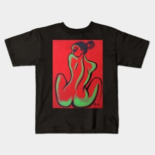 Red And Green Nude Kids T-Shirt